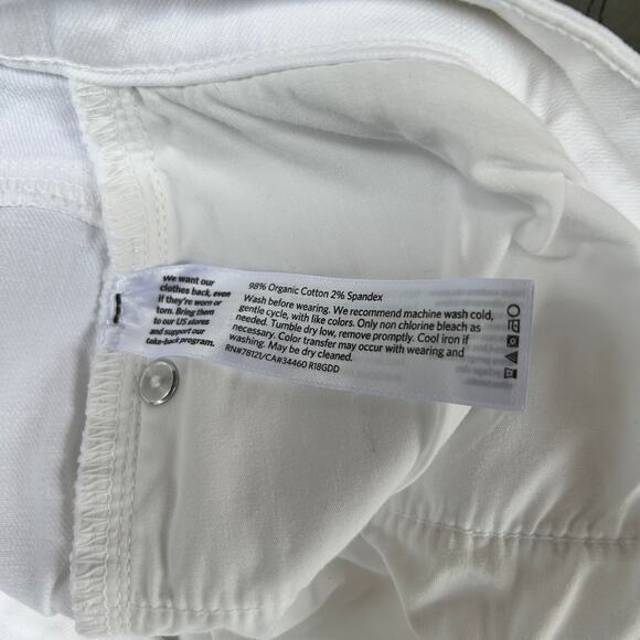 Eileen Fisher System White Jeans Slim Ankle Denim Size 12 - Picture 8 of 9